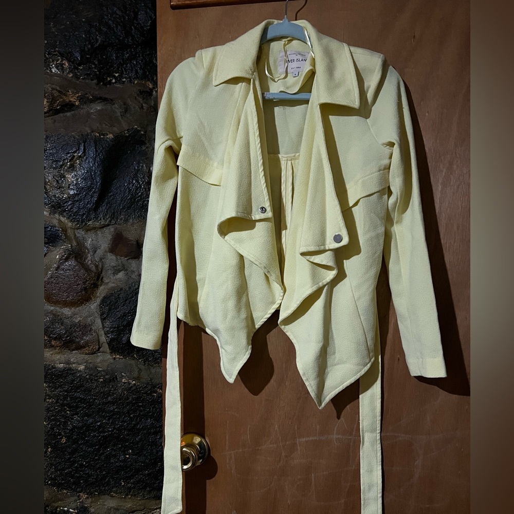 Yellow blazer with belt